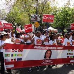 Sharon Clarke with her supporters